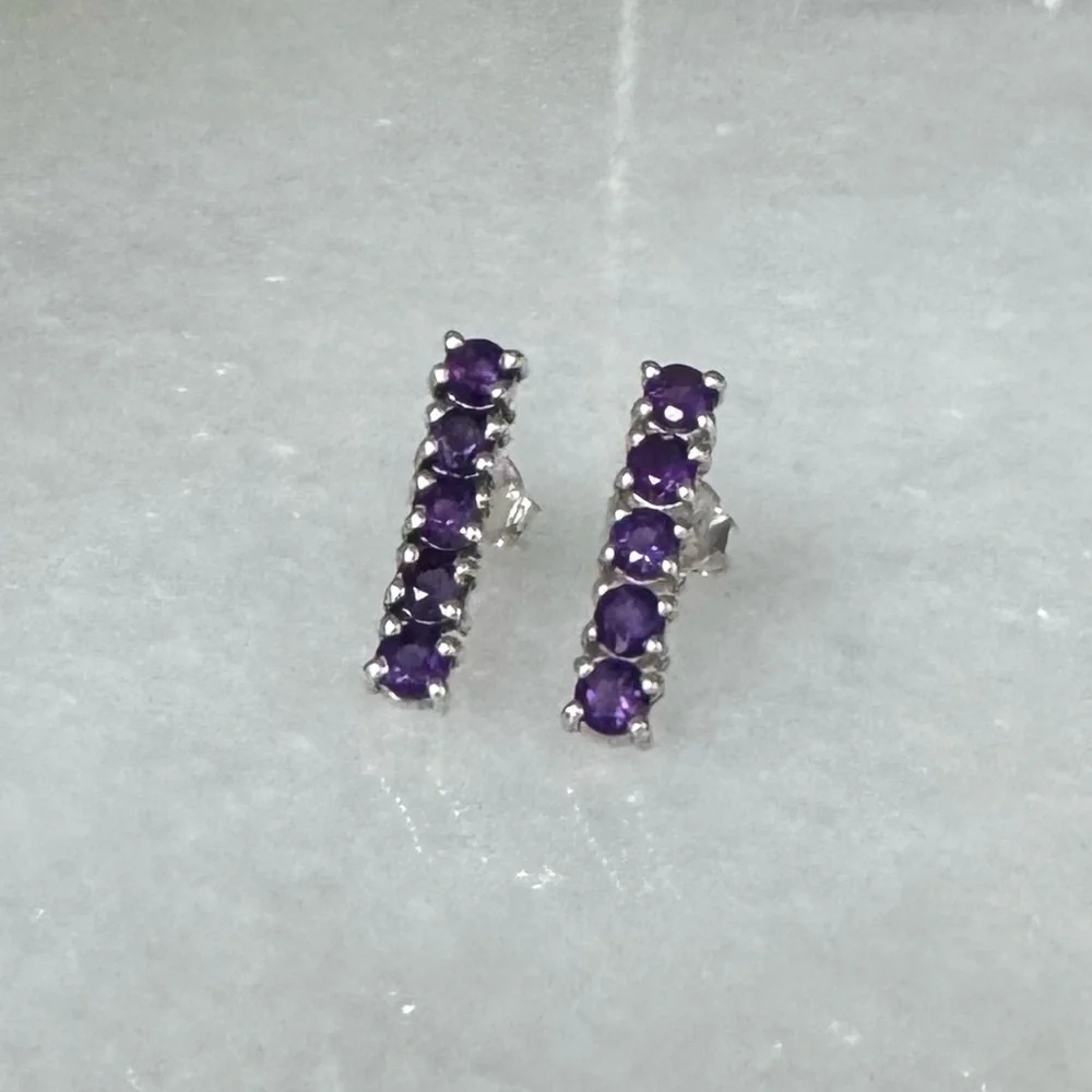 NWOT Tuckernuck Carson Earrings, Amethyst, Sterling Silver